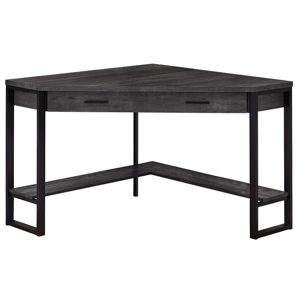 Computer Desk, Home Office, Corner, Storage Drawers, 42"L, Work, Laptop, Metal, Laminate, Black